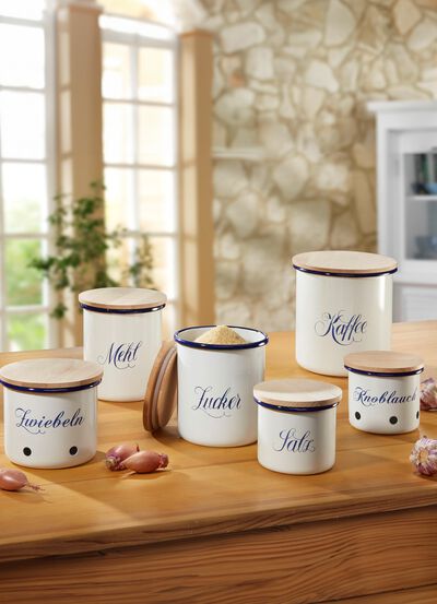 Aufbewahrungsdosen aus widerstandsfähiger Stahl-Emaille 