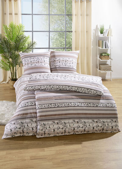 Beidseitig bedruckte Bettwäsche-Garnitur von Janine 