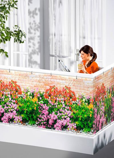 Bedruckter Balkon-Sichtschutz 
