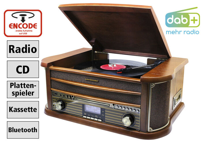 DAB-Nostalgie-Stereoanlage im Echtholzgeh&auml;use 