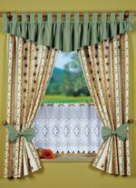 Seitenschal-Garnitur in Leinen-Optik NATUR-BUNT