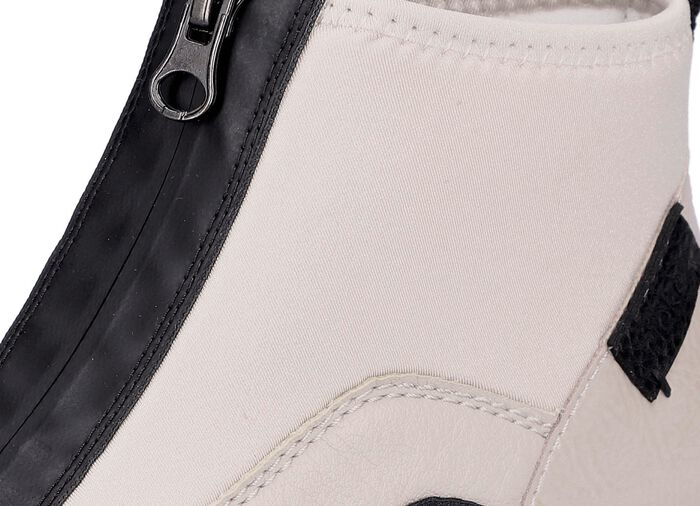 Rieker, stylische Damen-Boots, Weite G, mit Reissverschluss ECRU-SCHWARZ