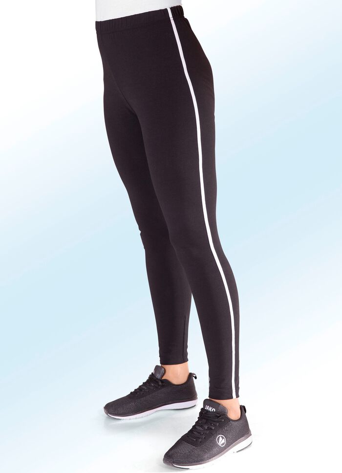 Leggings von &laquo;Delena&raquo; in 3 Farben SCHWARZ-WEISS