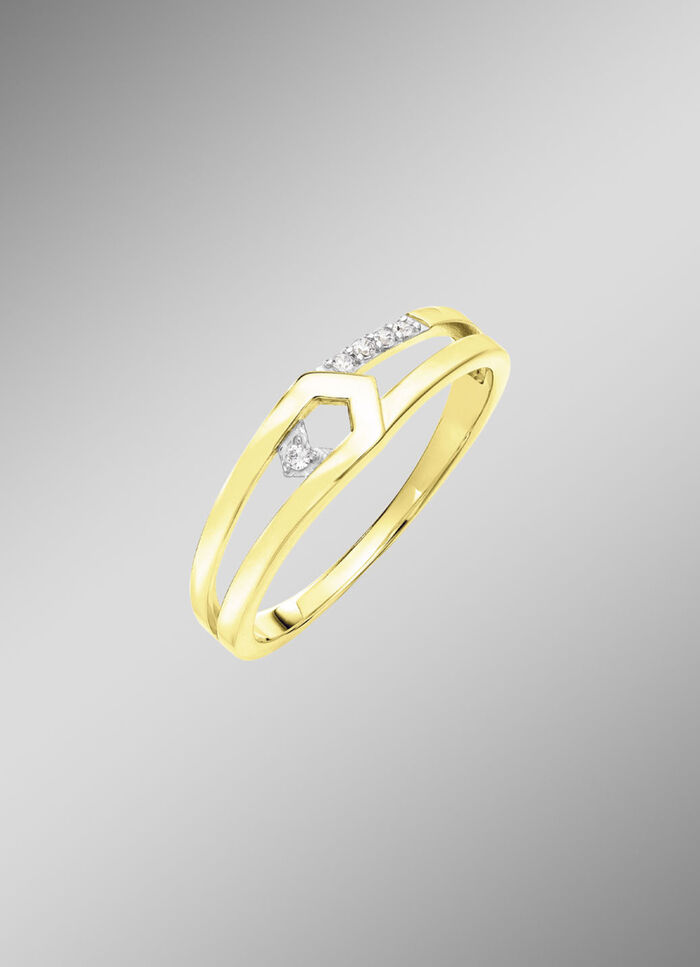 Moderner Damenring mit Zirkonia 