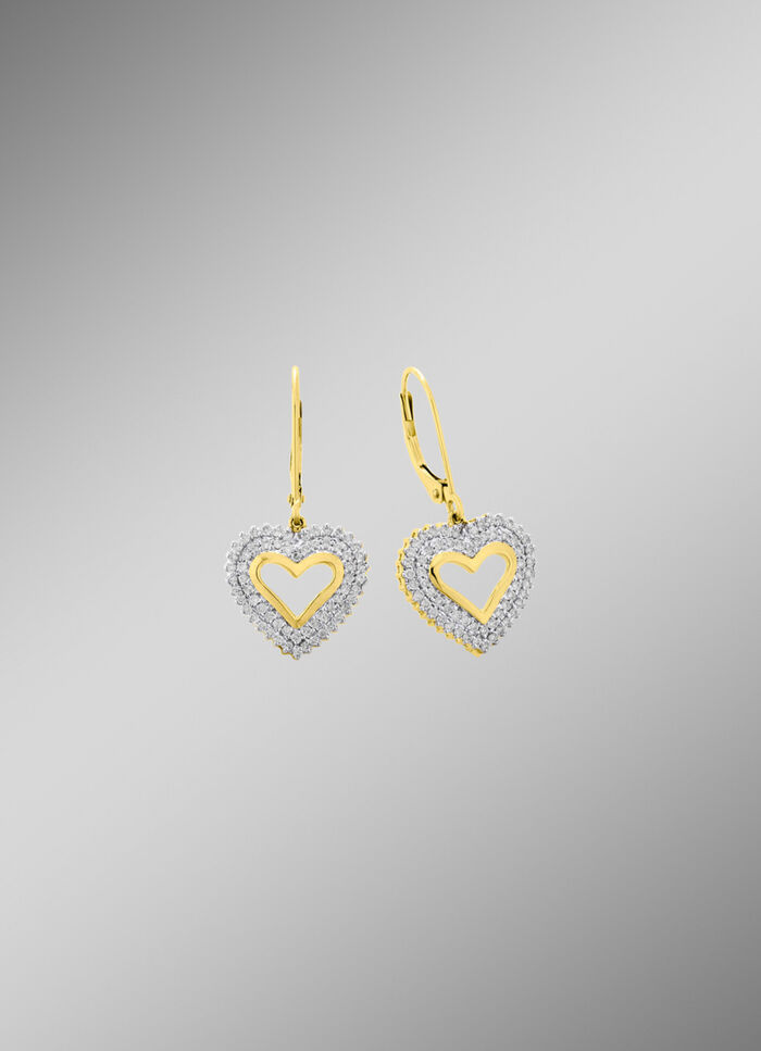 Herz-Ohrringe mit Brillanten 