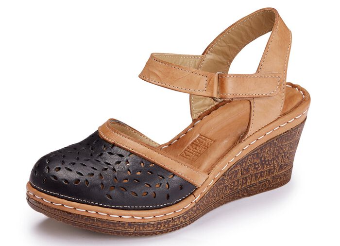 Gemini Sandalette aus perforiertem Rind-Nappaleder SCHWARZ