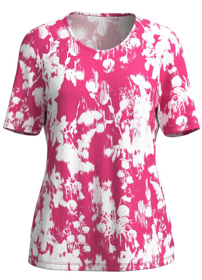 Shirt mit Floraldessin PINK-WEISS