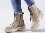 Libelle Bootie aus Nappaleder mit Zier-Reissverschluss TAUPE