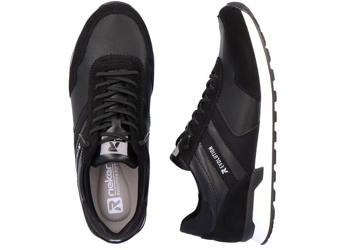 Schn&uuml;r-Sneaker mit herausnehmbarem Textilfussbett SCHWARZ