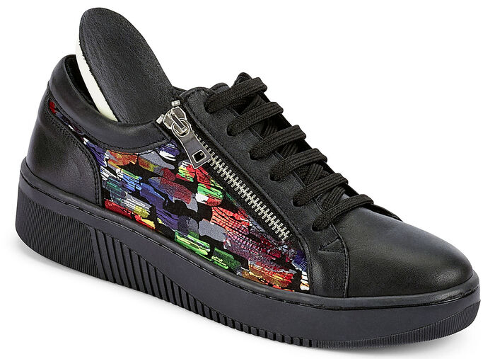 Gemini Schnürschuh mit modernem Aufdruck SCHWARZ