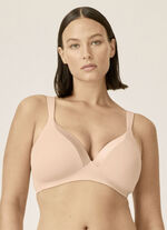  Naturana BH mit Satinblende am Décolleté PUDER