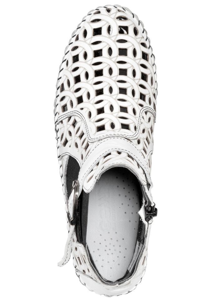 Gemini, sommerliche Damen-Boots, Weite G, mit herausnehmbarem Fussbett WEISS-SCHWARZ