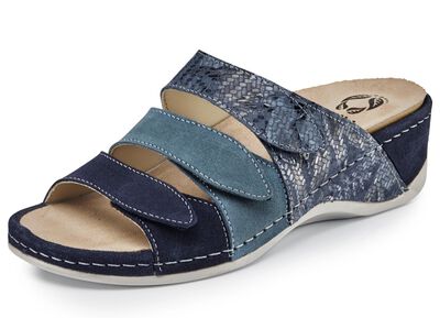 Mubb, bequeme Damen-Pantoletten, Weite H, mit herausnehmbarem Fussbett 