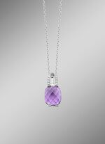Zauberhafte Eleganz: Anh&auml;nger mit echt Amethyst und Ankerkette 