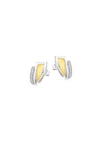 Moderne Ohrstecker in Bicolor mit Zirkonia 