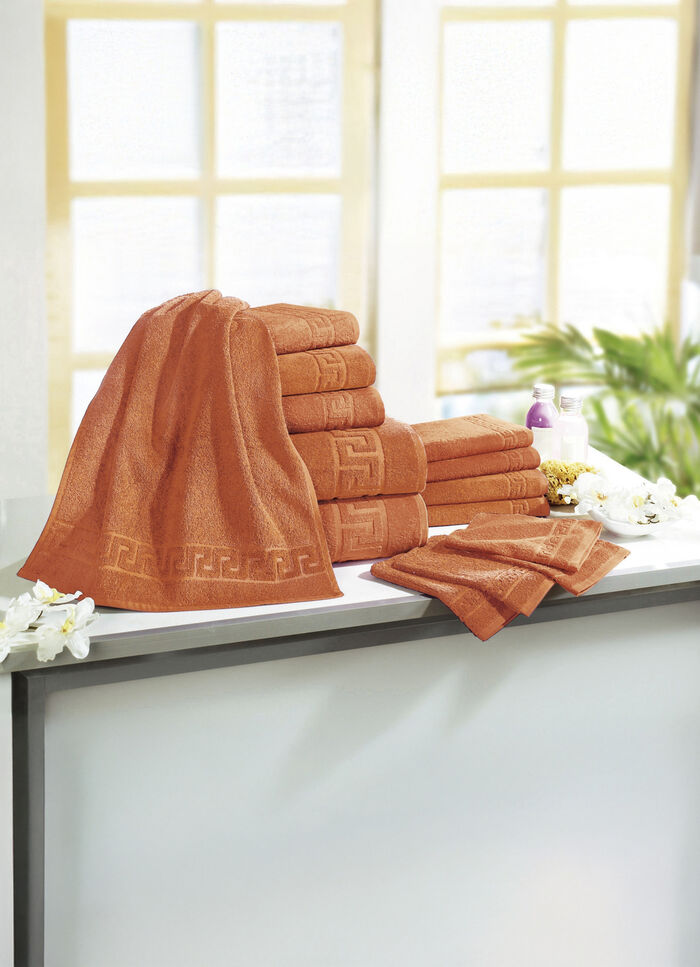 Frottierserie mit Mäander-Jacquard-Struktur TERRA