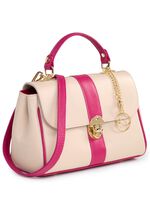 Laurina Tasche aus genarbtem Kalb-Nappaleder BEIGE-PINK