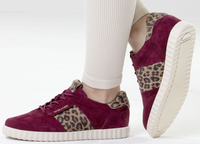 Peter Kaiser, trendige Damen-Sneaker, mit herausnehmbarem Fussbett BORDEAUX-BRAUN