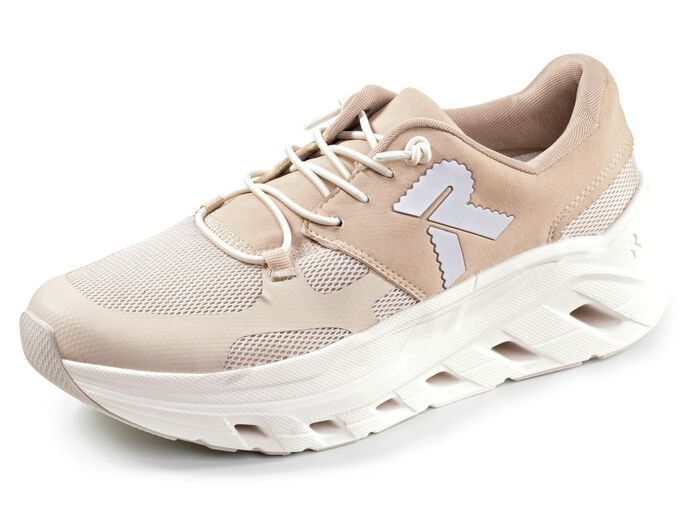 Rieker, sportive Damen-Sneaker, Weite G, mit herausnehmbarem Fussbett HELLBEIGE