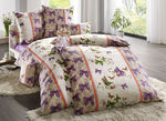 Beidseitig bedruckte Bettwäsche-Garnitur mit Schmetterlings-Motiven FLIEDER