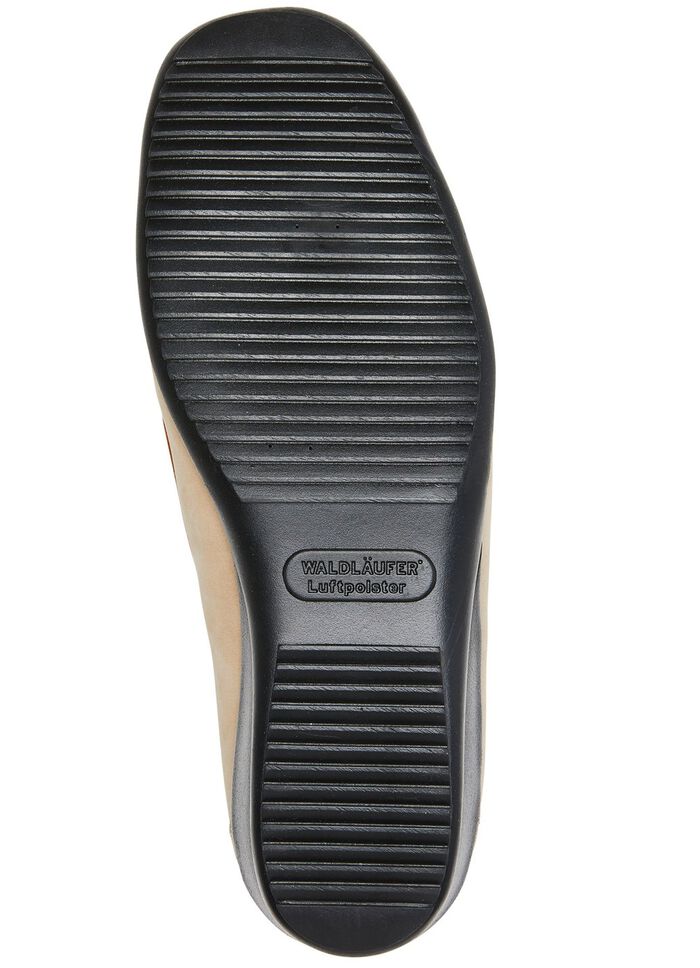 Waldl&auml;ufer, bequeme Damen-Slipper, Weite H, mit herausnehmbarem Fussbett BEIGE-COGNAC