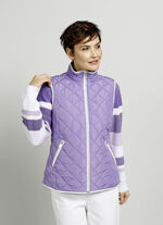 Steppweste mit Kontrastpaspelierung LILA