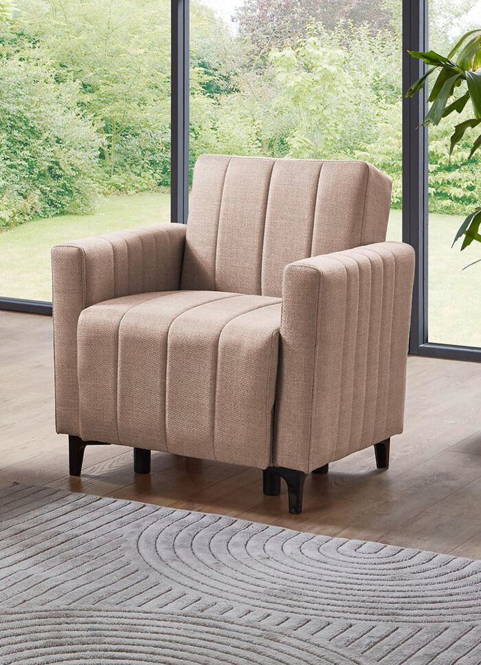 Frei im Raum aufstellbare Polstermöbel mit Bettfunktion BEIGE