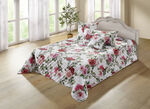 Tagesdecke und Kissenbezüge mit Rosen- Motiven BUNT