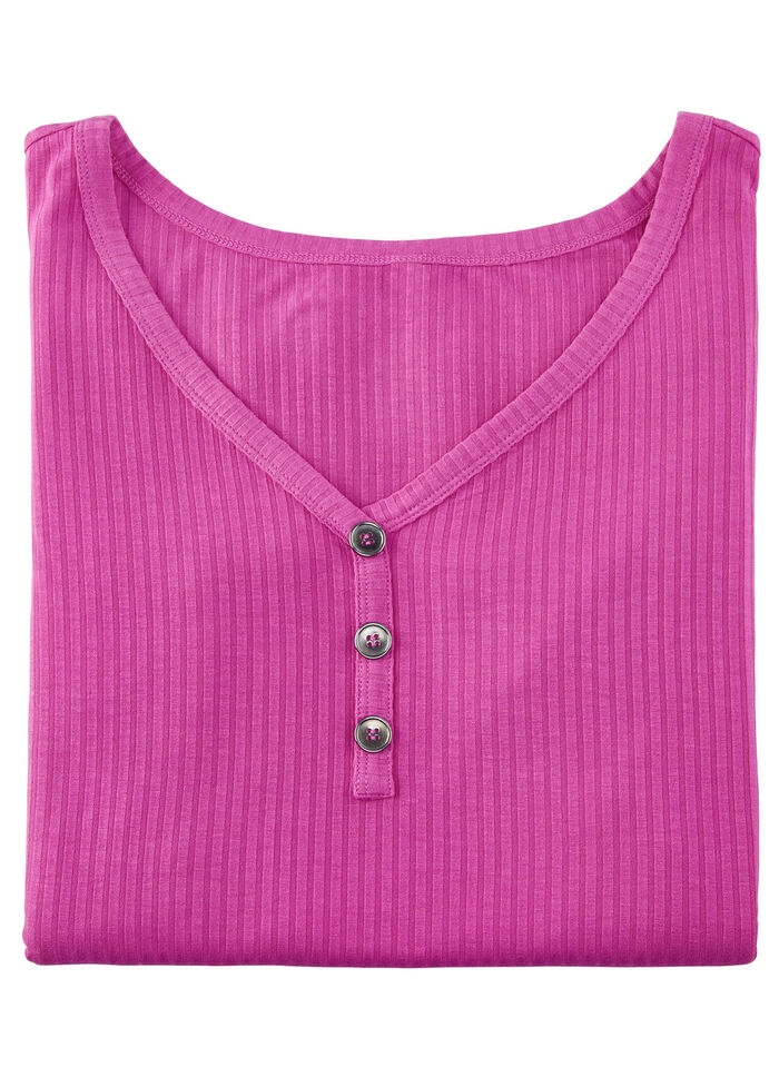 Laurina Trägershirt mit Zierknopfleiste PINK