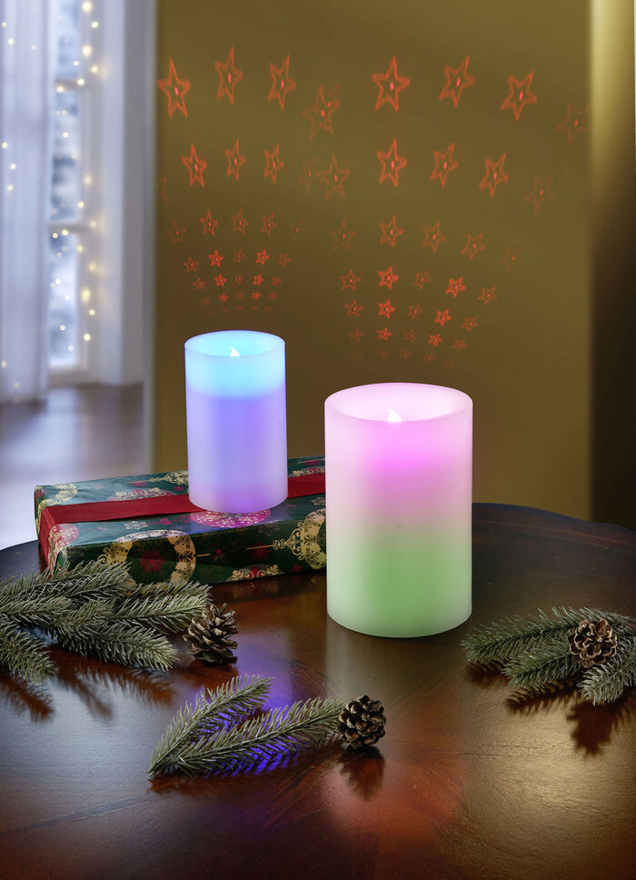 LED-Kerze mit Projektion