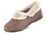 ELENA EDEN Hausschuh mit echtem Lammfellfutter TAUPE-ECRU
