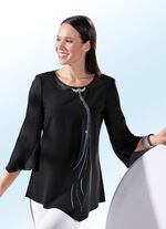 Tunika mit gl&auml;nzenden Schmucksteinen SCHWARZ
