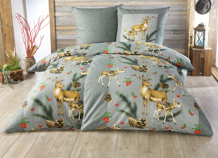 Biber Bettwäsche-Garnitur von Dobnig GRÜN