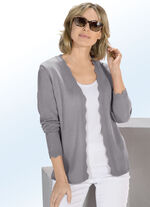 Strickjacke mit Wellenabschlüssen GRAU