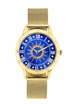 Quartz-Damenuhr Sonne mit weissen Kristallakzenten  