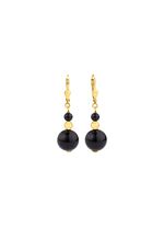 Ohrringe mit echtem schwarzen Achat 