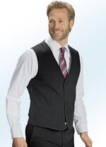 Anzug, mit Wendegilet und zwei Hosen SCHWARZ-SILBERGRAU