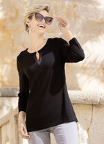 Shirt mit Zierring  SCHWARZ