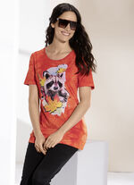 Flottes Shirt mit farbbrillantem Inkjet-Druck  ORANGE BATIK