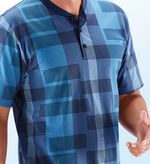 Nachthemd, kurzarm, mit Karodessin, Knopfleiste und Seitenschlitzen 