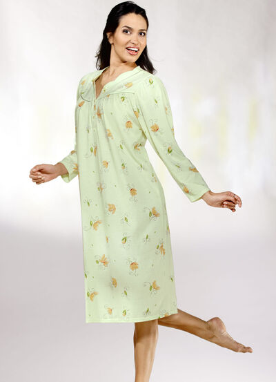 Zweierpack Nachthemden, Langarm mit Knopfleiste  Zweierpack Nachthemden, Langarm mit Knopfleiste