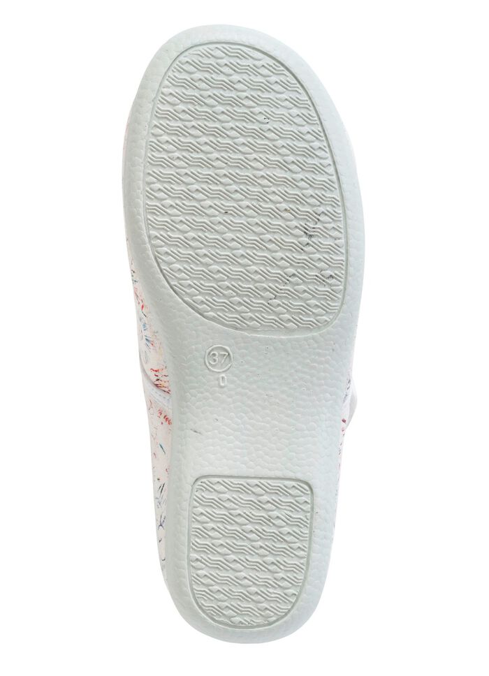 Spangenschuh mit floralem Muster WEISS