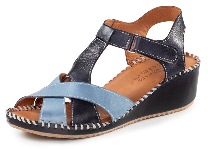 ELENA EDEN Sandalette aus weichem Nappaleder BLAU