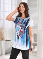 Longshirt mit farbbrillantem Inkjet-Druck in 2 Farben ROYALBLAU-BUNT