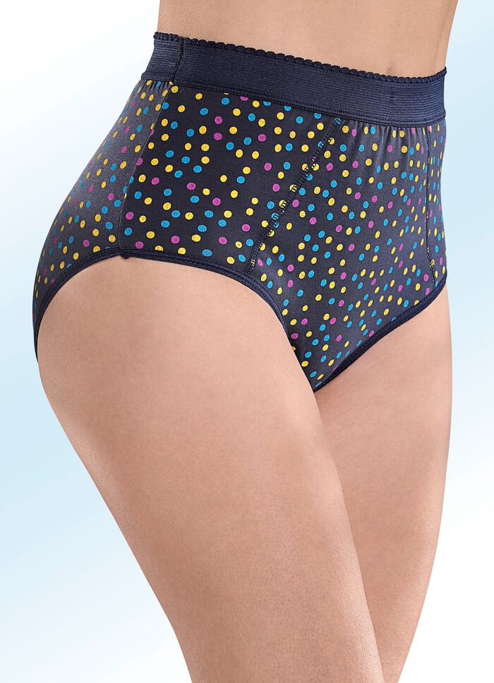 F&uuml;nferpack Formslips mit buntem Punktedessin 