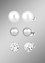 Elegantes Ohrstecker-Set aus Silber, 3 Paar 