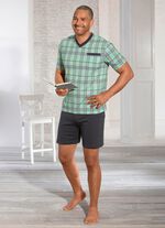 Shorty mit V-Ausschnitt und Brusttasche 