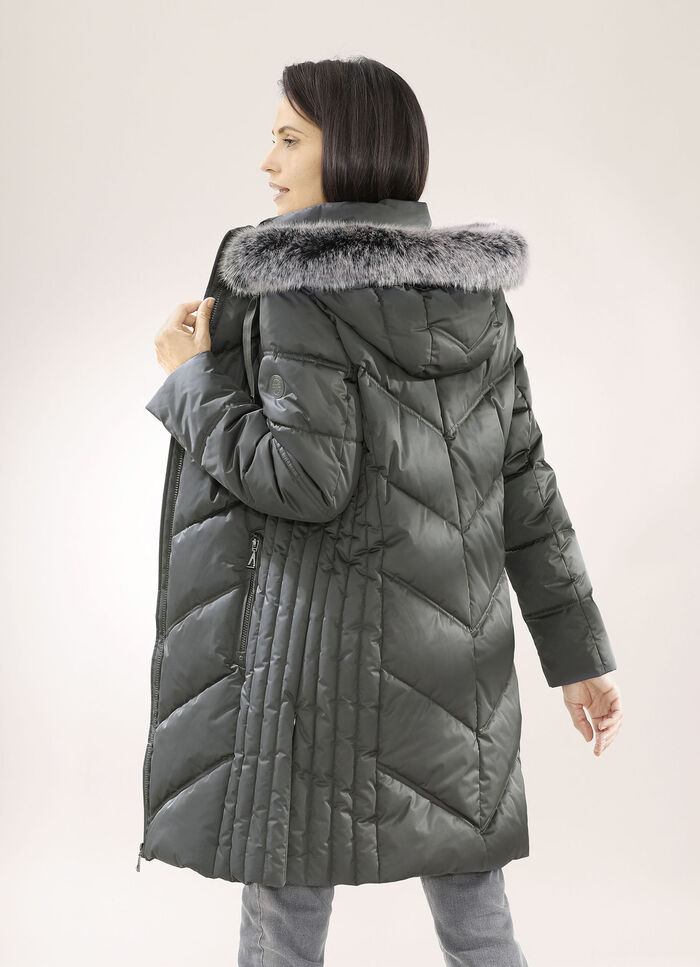 Funktions-Kurzmantel mit fester Kapuze GRAFIT