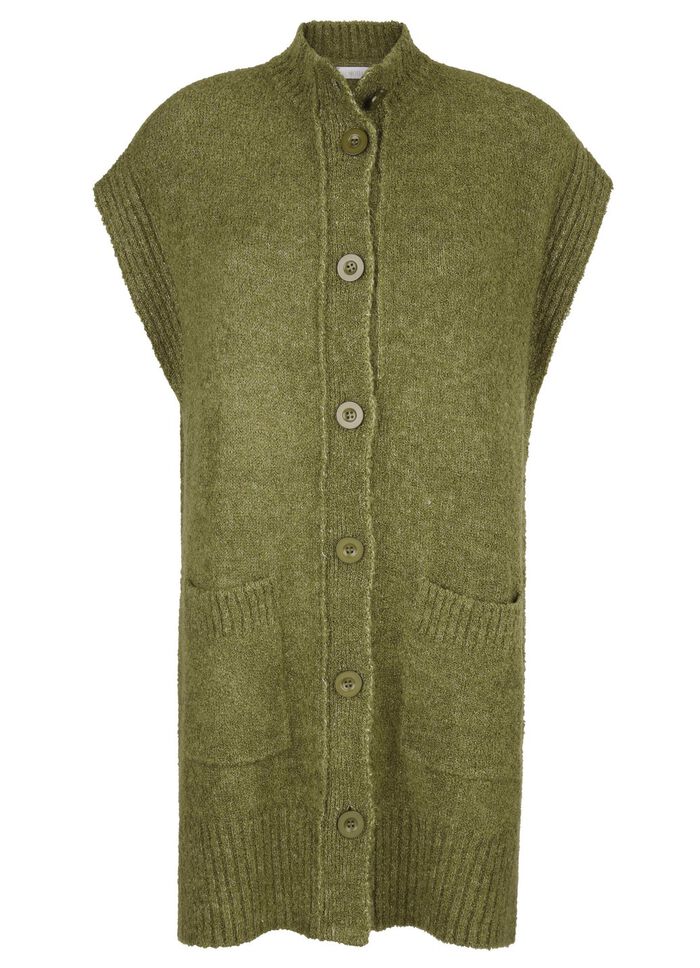 Gilet aus Boucl&eacute;-Melangegarn 