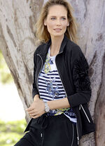Sweatjacke mit floralem Druck